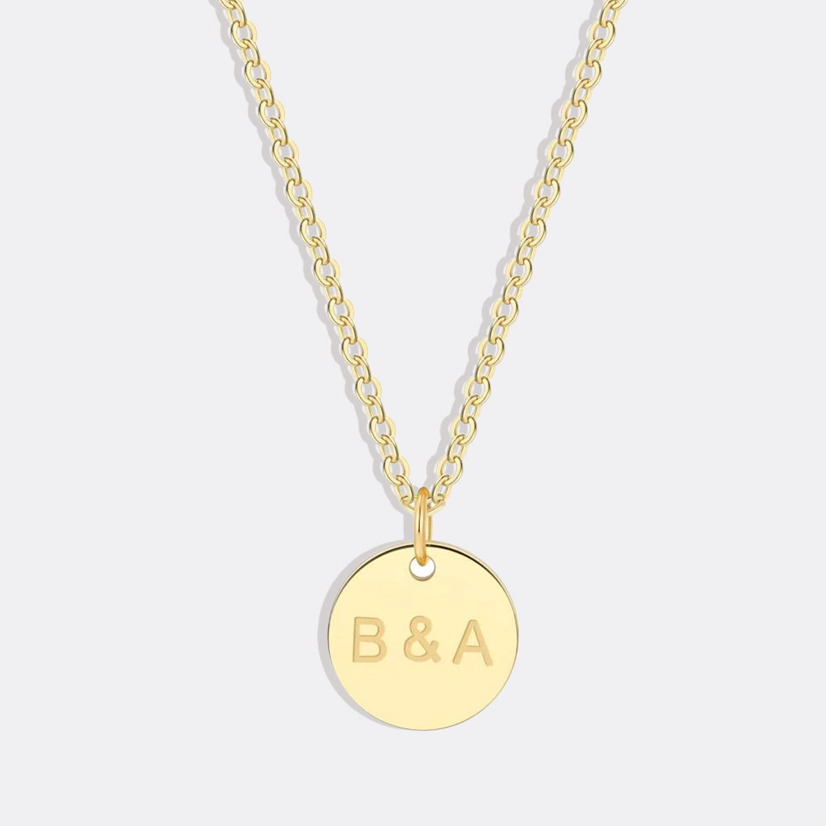 Love Disc Initial Necklace in gold tone