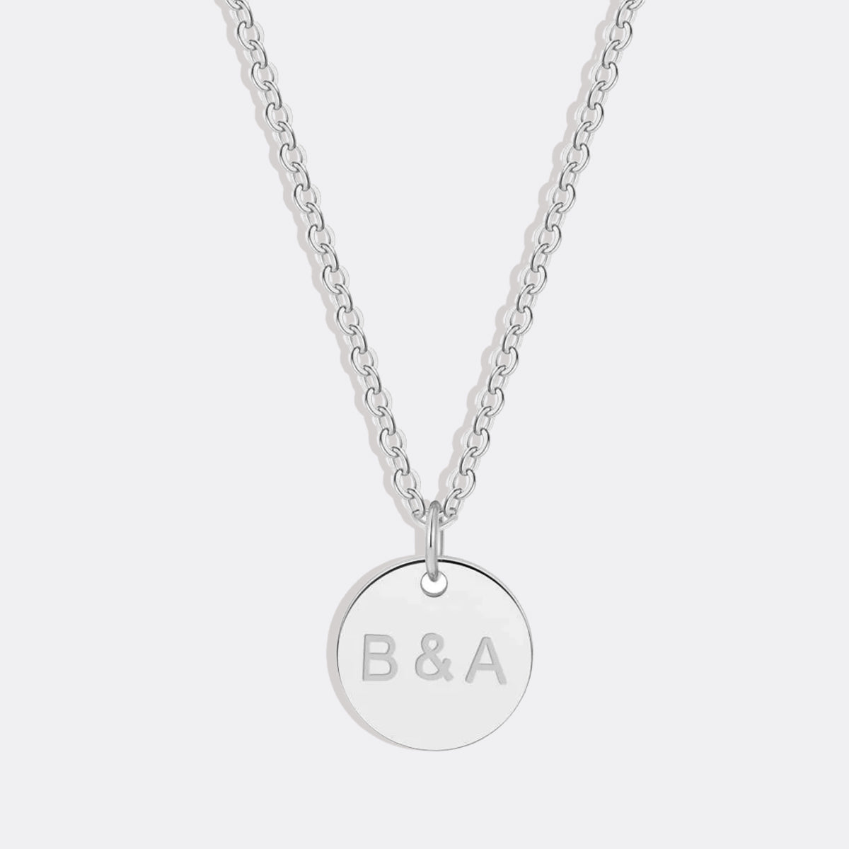 Love Disc Initial Necklace in 925 sterling silver
