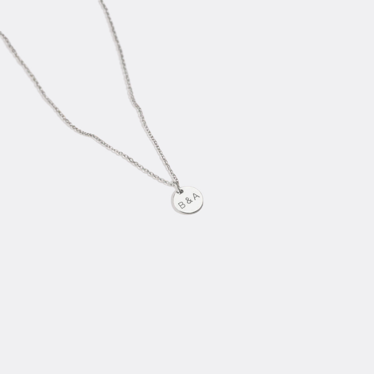 Love Disc Initial Necklace in 925 sterling silver