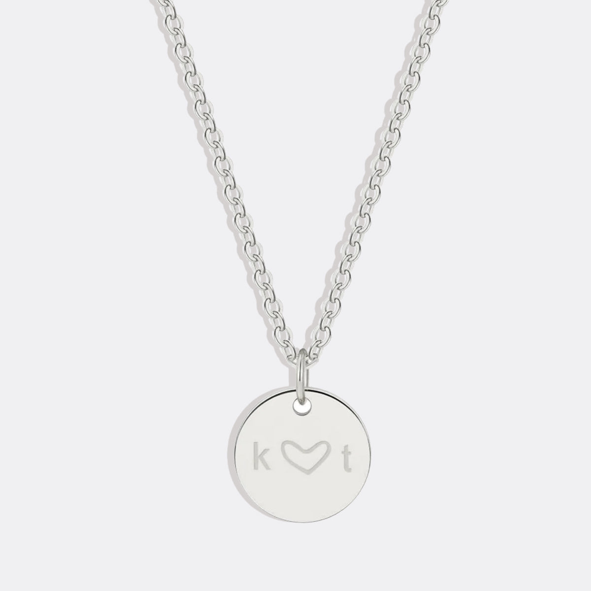 Love Disc Initial Necklace in 925 sterling silver
