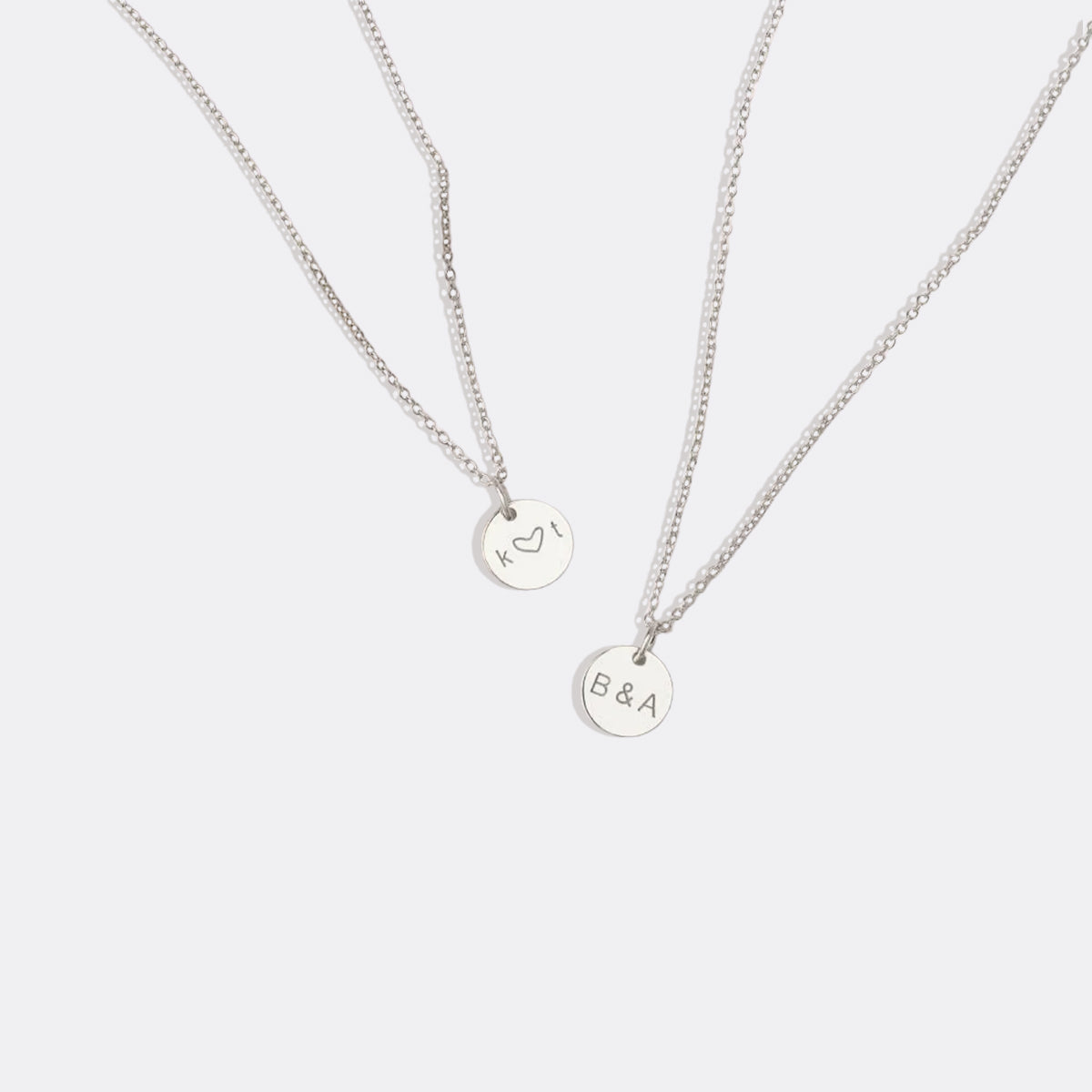Love Disc Initial Necklace in 925 sterling silver