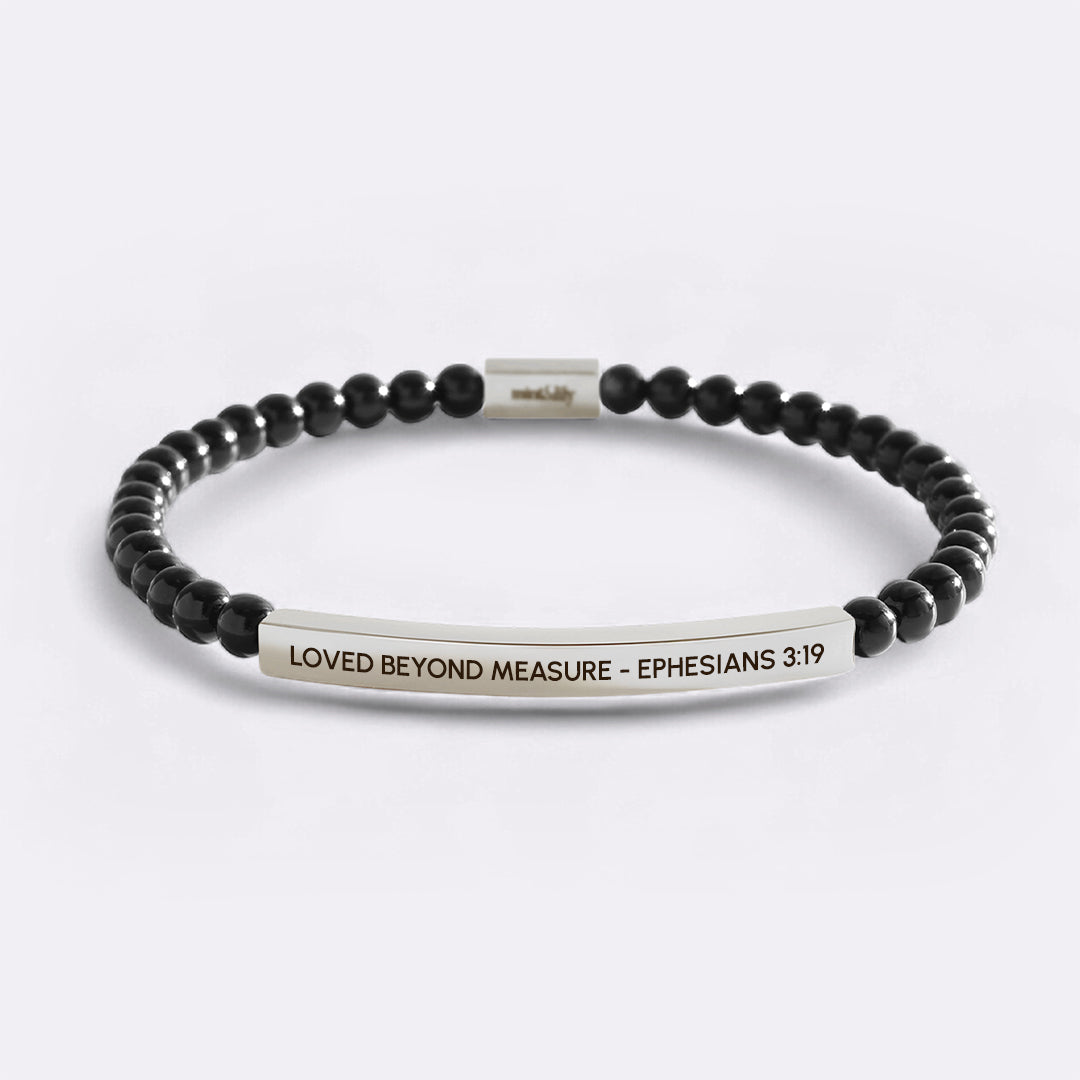 Amato Oltre Ogni Misura - Efesini 3:19 Bracciale Ispirazionale con Perline