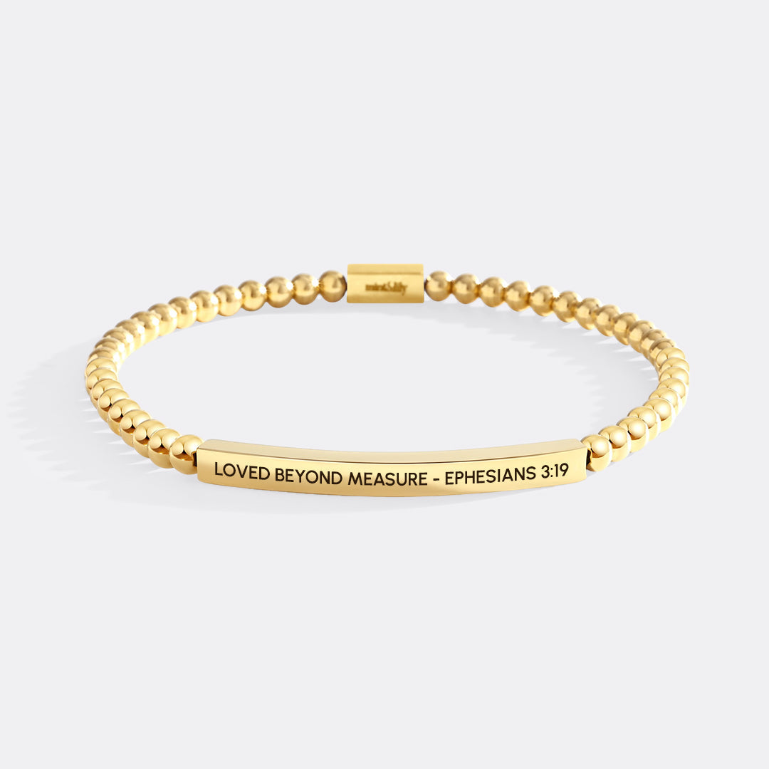 Amato Oltre Ogni Misura - Efesini 3:19 Bracciale Ispirazionale con Perline