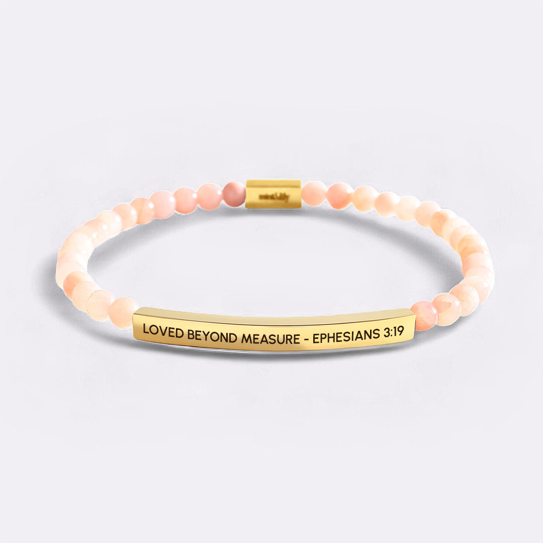 Amato Oltre Ogni Misura - Efesini 3:19 Bracciale Ispirazionale con Perline