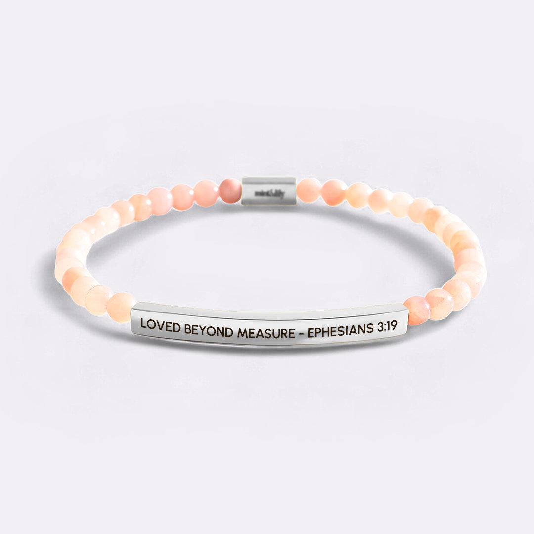 Amato Oltre Ogni Misura - Efesini 3:19 Bracciale Ispirazionale con Perline