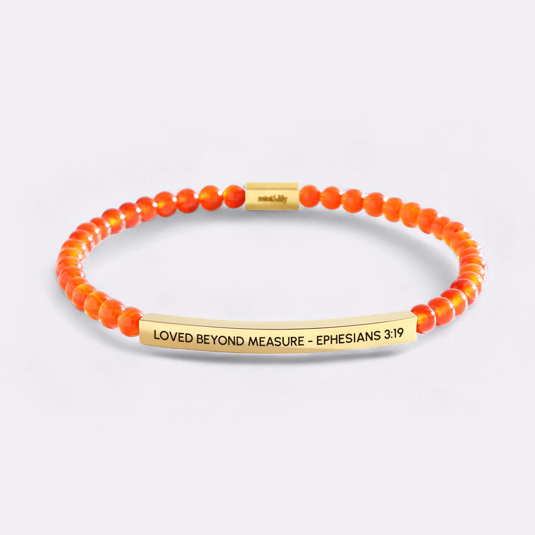 Amato Oltre Ogni Misura - Efesini 3:19 Bracciale Ispirazionale con Perline