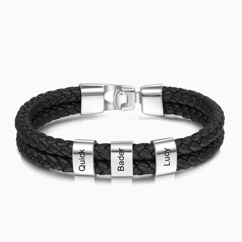Minimalist Personalized Beaded Name Bracelet in 925 sterling silver