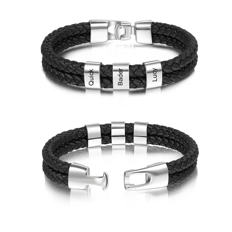 Minimalist Personalized Beaded Name Bracelet in 925 sterling silver