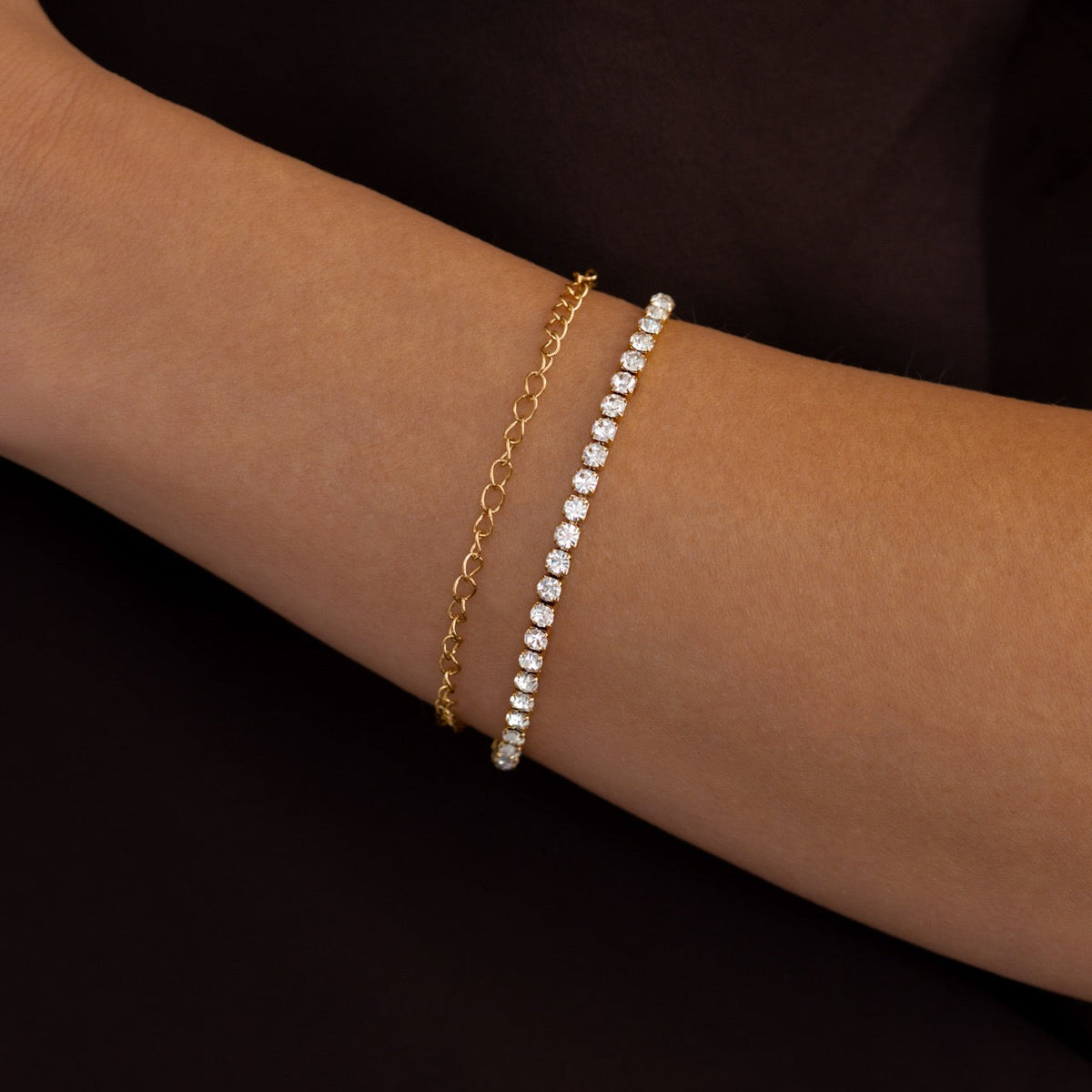 Doppelte Tennisarmbandkette