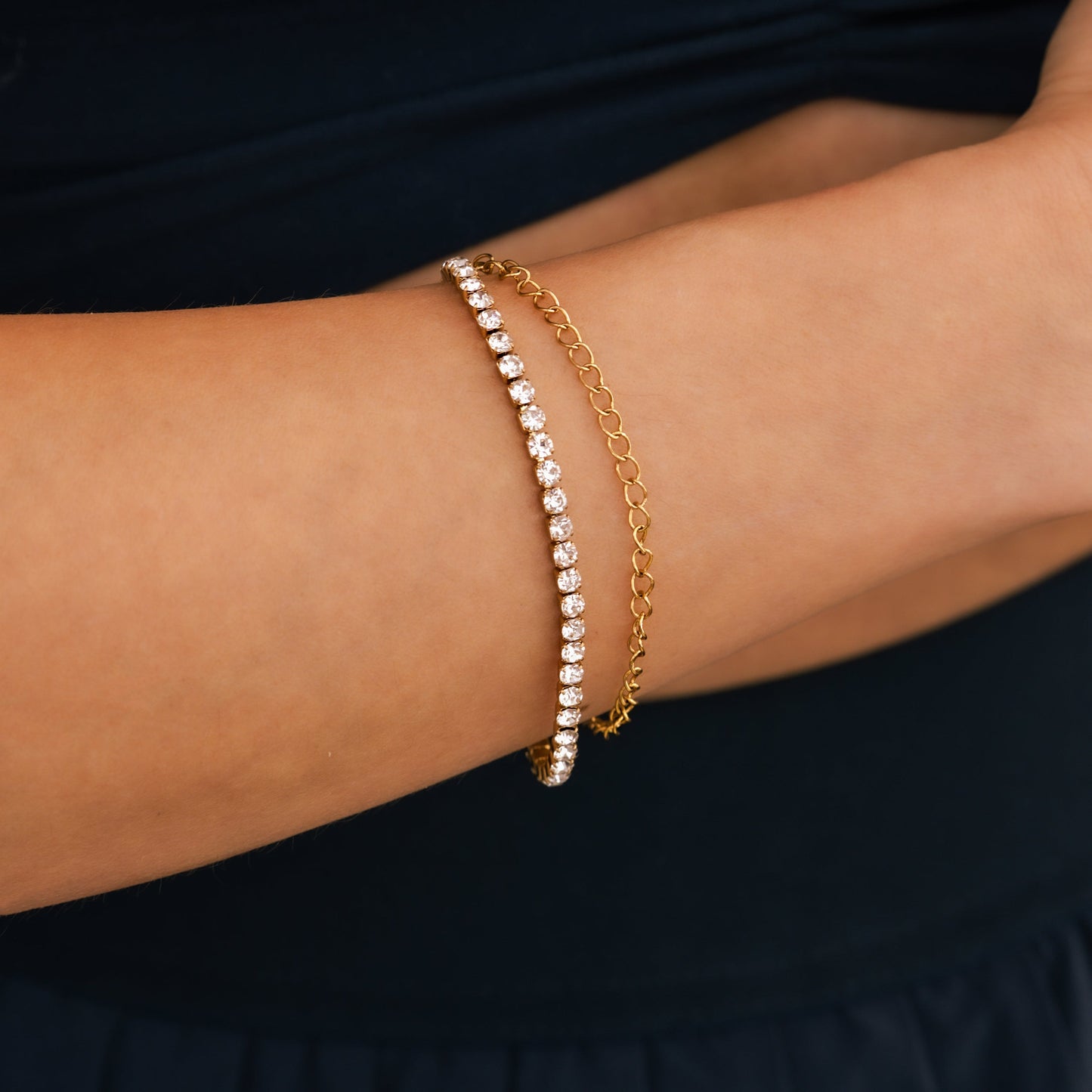 Doppelte Tennisarmbandkette