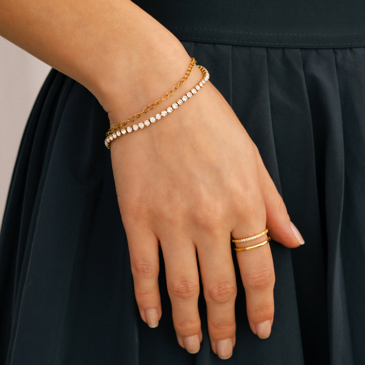 Doppelte Tennisarmbandkette