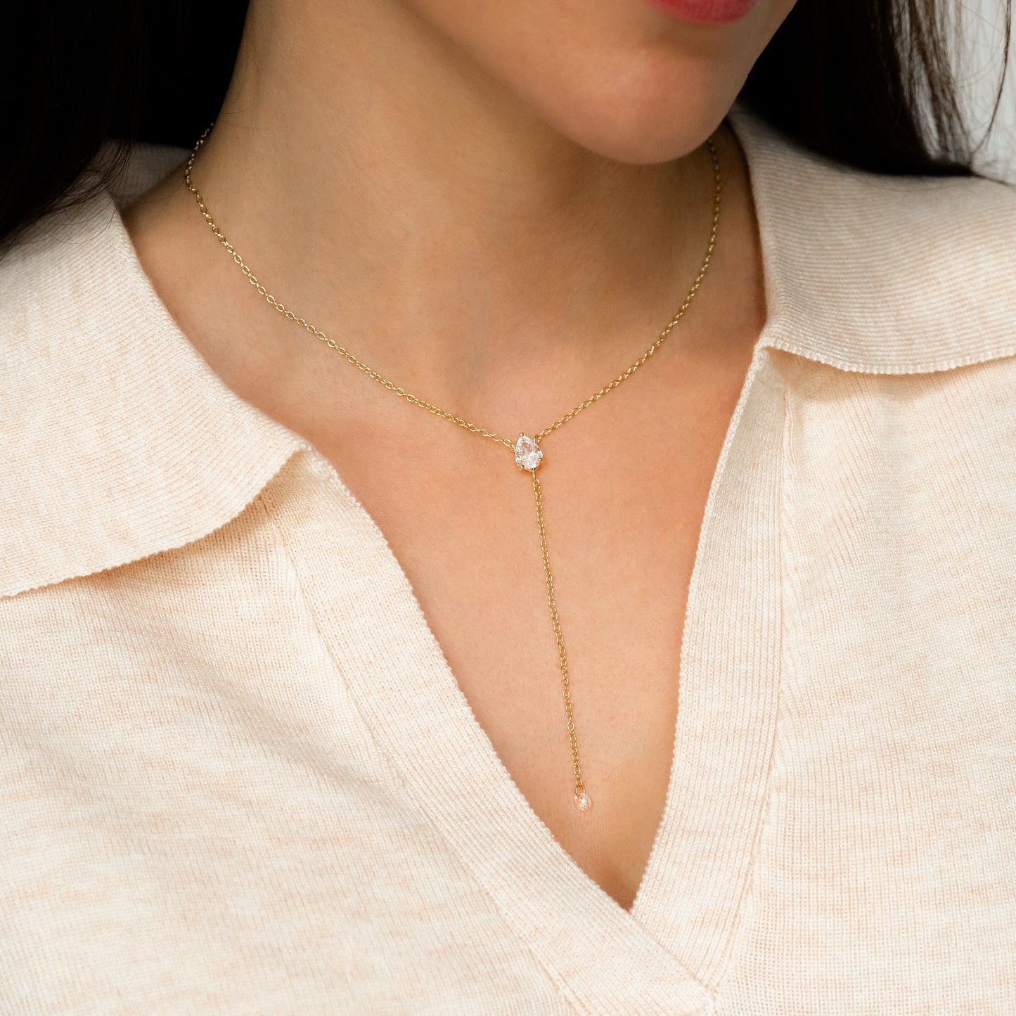 Minimalistische Lariat-Halskette