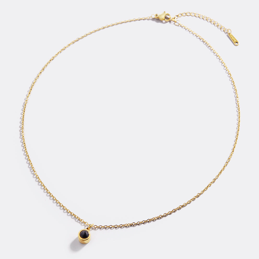 The Classic Photo Necklace in gold tone