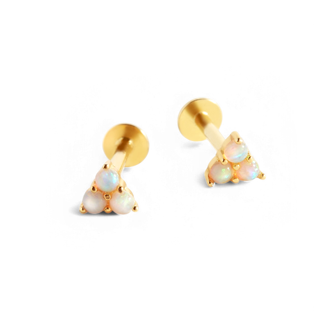 Opal Trio Sleeper Stud Earrings | 18g — Vanny Jewels