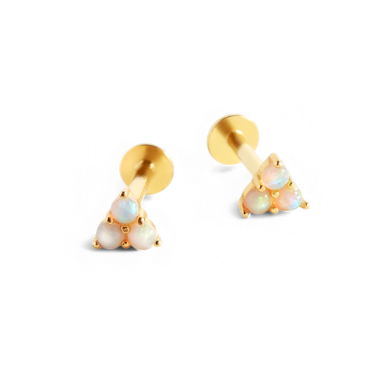 Opal Trio Sleeper Stud Earrings | 18g — Vanny Jewels