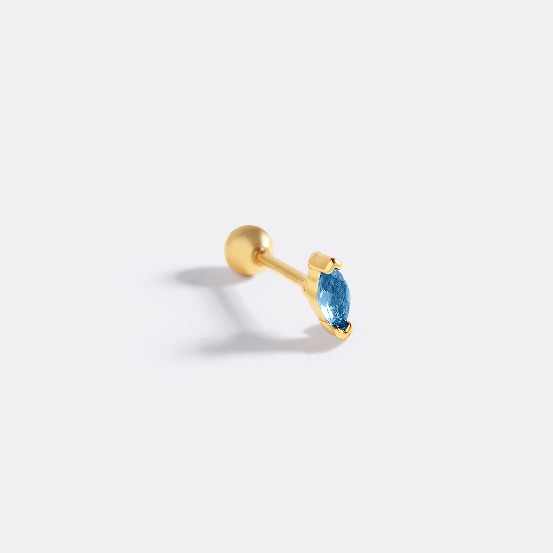 Marquis Gemstone Sleeper Stud Earrings in gold tone