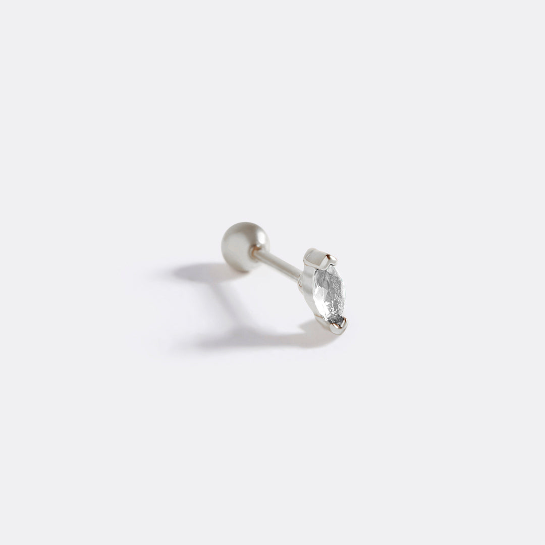 Marquis Gemstone Sleeper Stud Earrings in 925 sterling silver