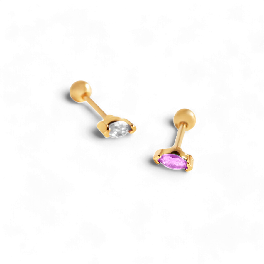 Marquis Gemstone Sleeper Stud Earrings — Vanny Jewels