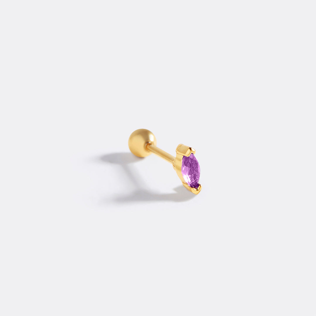 Marquis Gemstone Sleeper Stud Earrings in gold tone