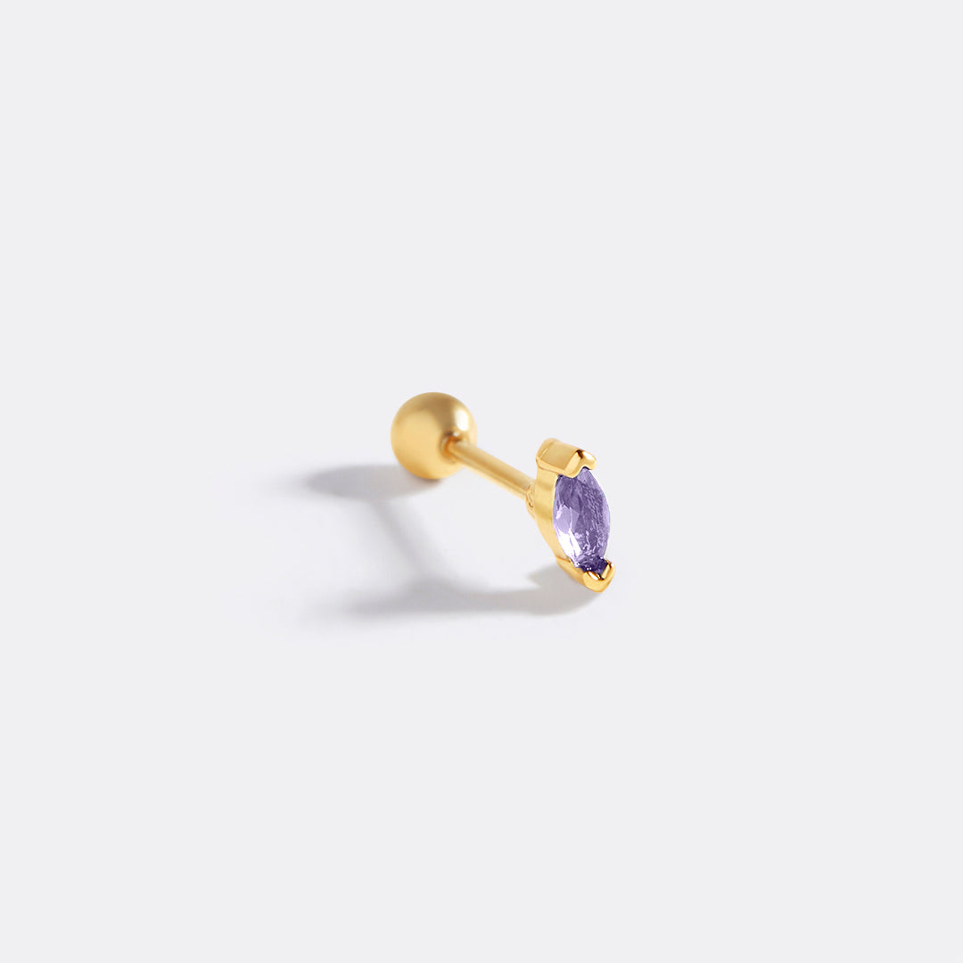 Marquis Gemstone Sleeper Stud Earrings in gold tone