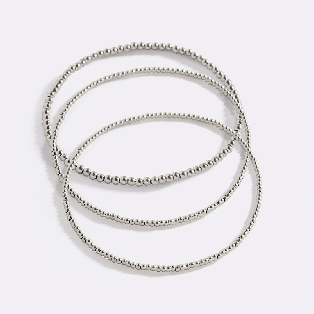 322 Beaded Bracelet Stacking Set in 925 sterling silver