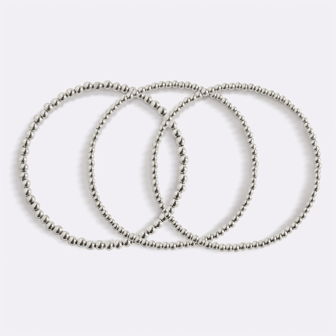433 Beaded Bracelet Stacking Set in 925 sterling silver