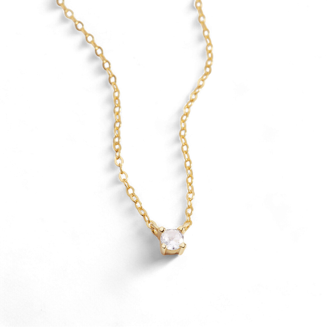 Dainty Diamond Necklace in 925 Sterling Silver — Vanny Jewels