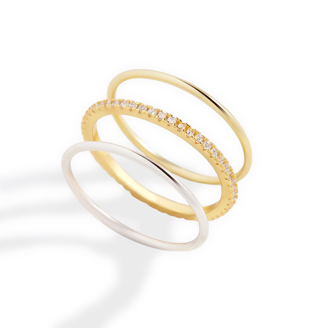 Gold and Silver Stacking Ring Set — Vanny Jewels
