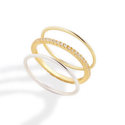 Gold and Silver Stacking Ring Set — Vanny Jewels