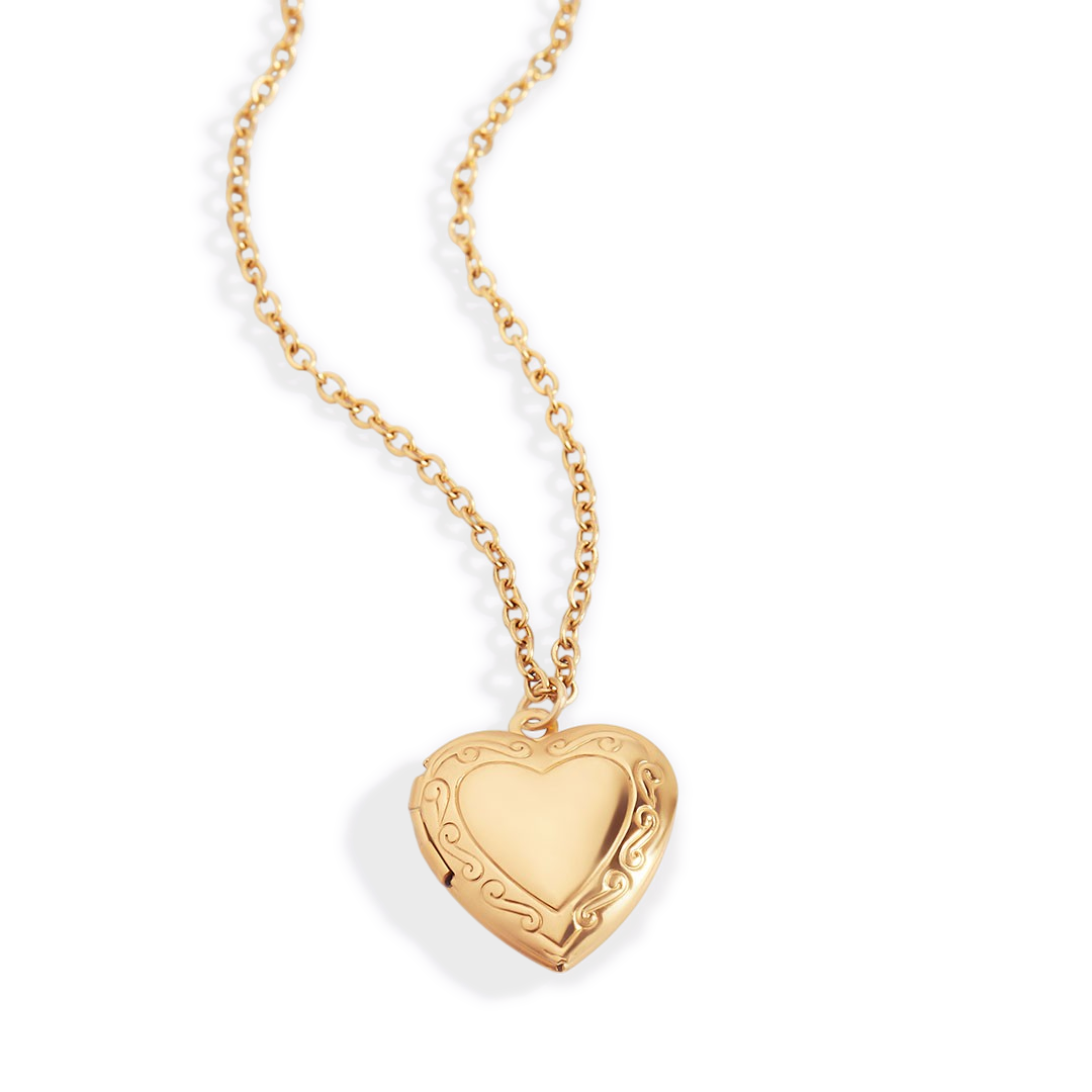 Personalized Heart Locket Necklace in 18k Gold — Vanny Jewels