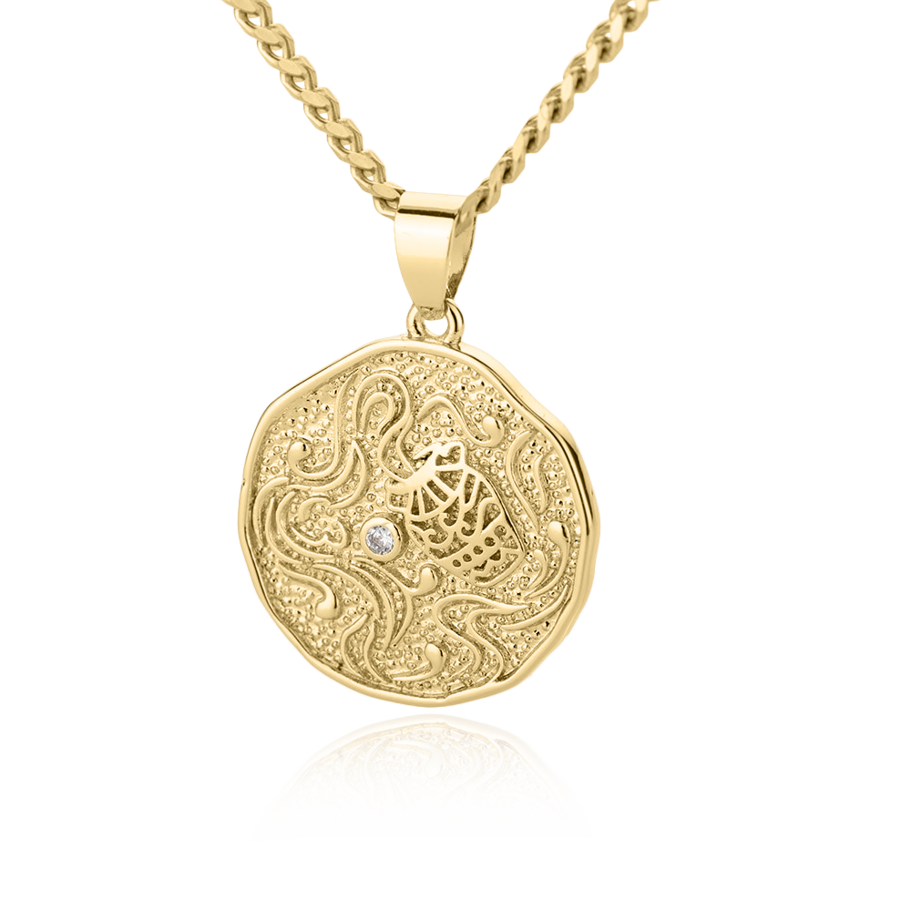 Collana Pendente Moneta Segno Zodiacale