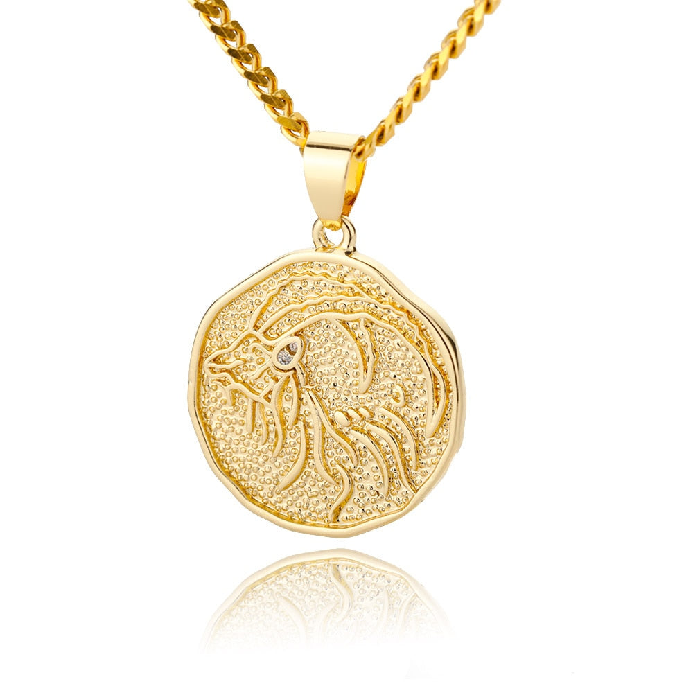 Collana Pendente Moneta Segno Zodiacale
