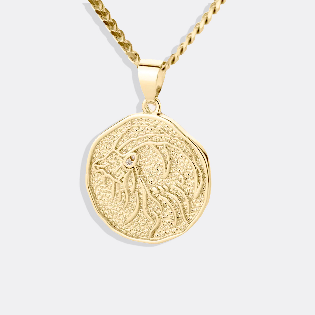 Collana Pendente Moneta Segno Zodiacale