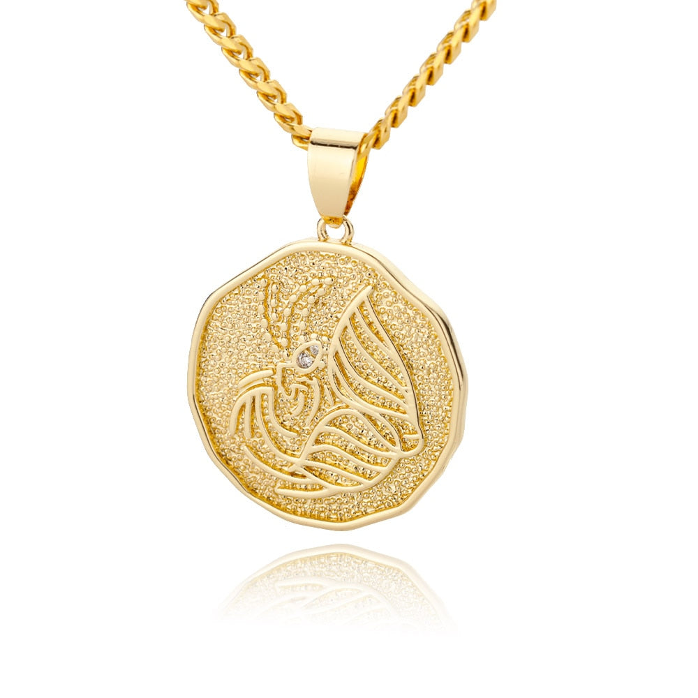 Collana Pendente Moneta Segno Zodiacale