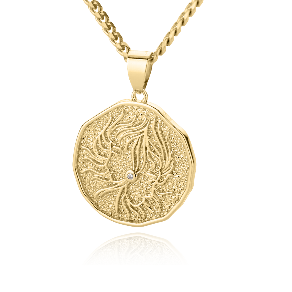 Collana Pendente Moneta Segno Zodiacale