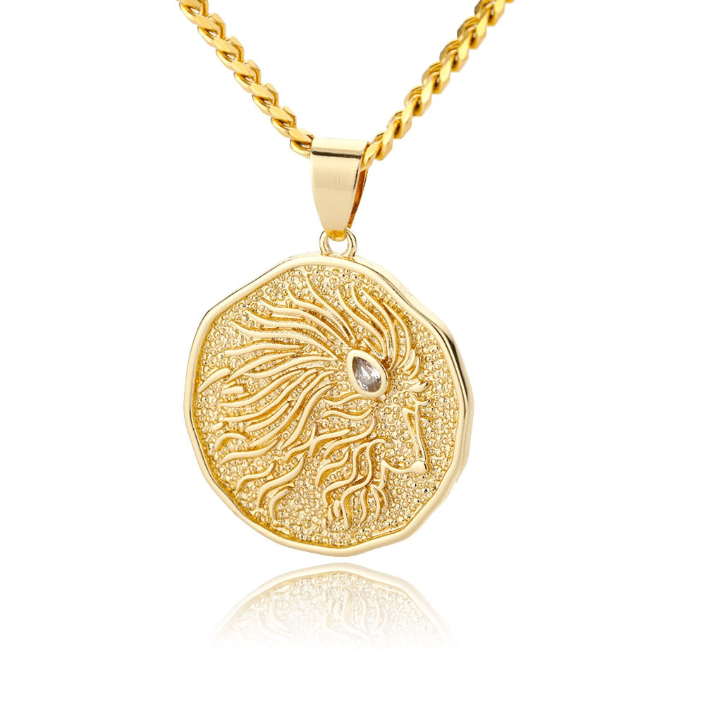 Collana Pendente Moneta Segno Zodiacale
