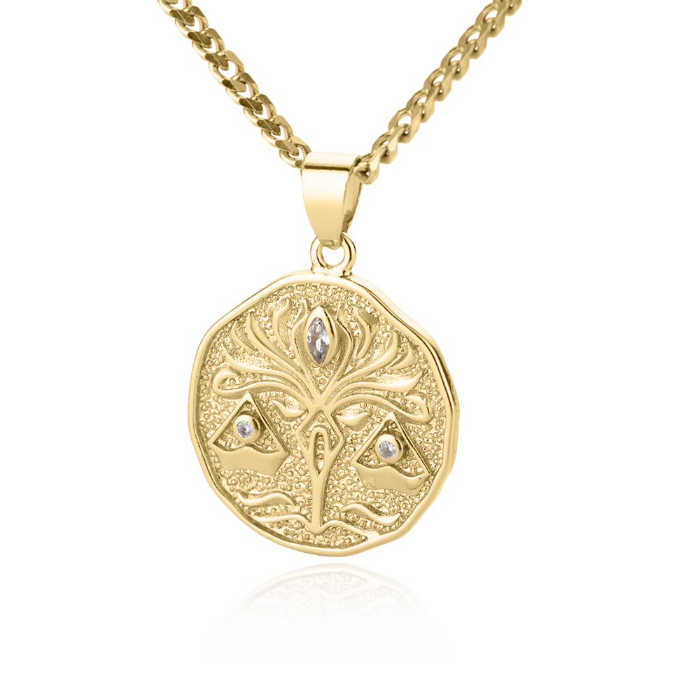 Collana Pendente Moneta Segno Zodiacale