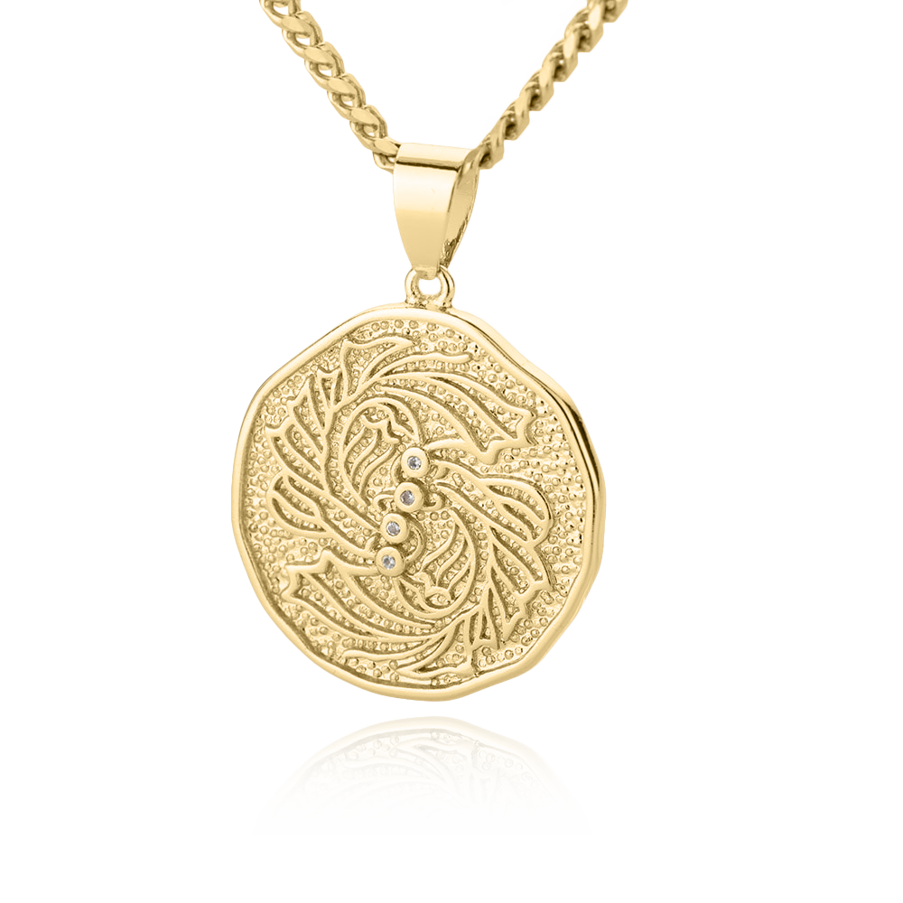 Collana Pendente Moneta Segno Zodiacale