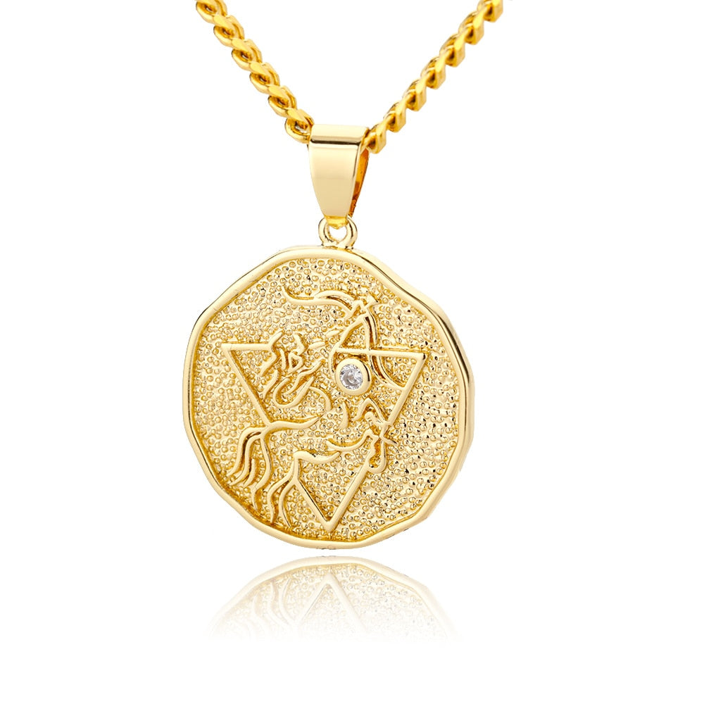 Collana Pendente Moneta Segno Zodiacale