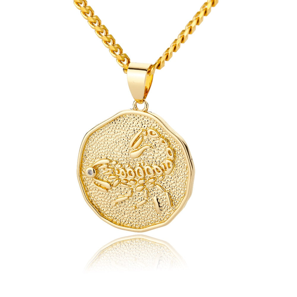 Collana Pendente Moneta Segno Zodiacale