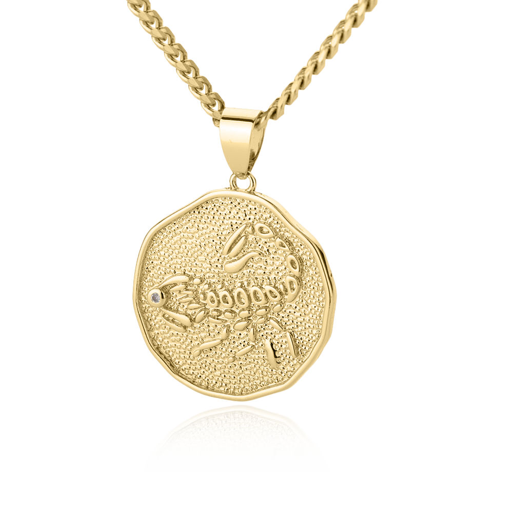 Collana Pendente Moneta Segno Zodiacale