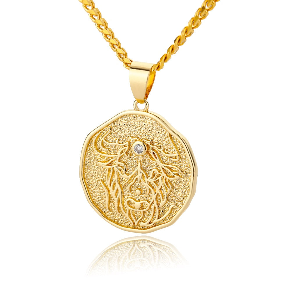 Collana Pendente Moneta Segno Zodiacale