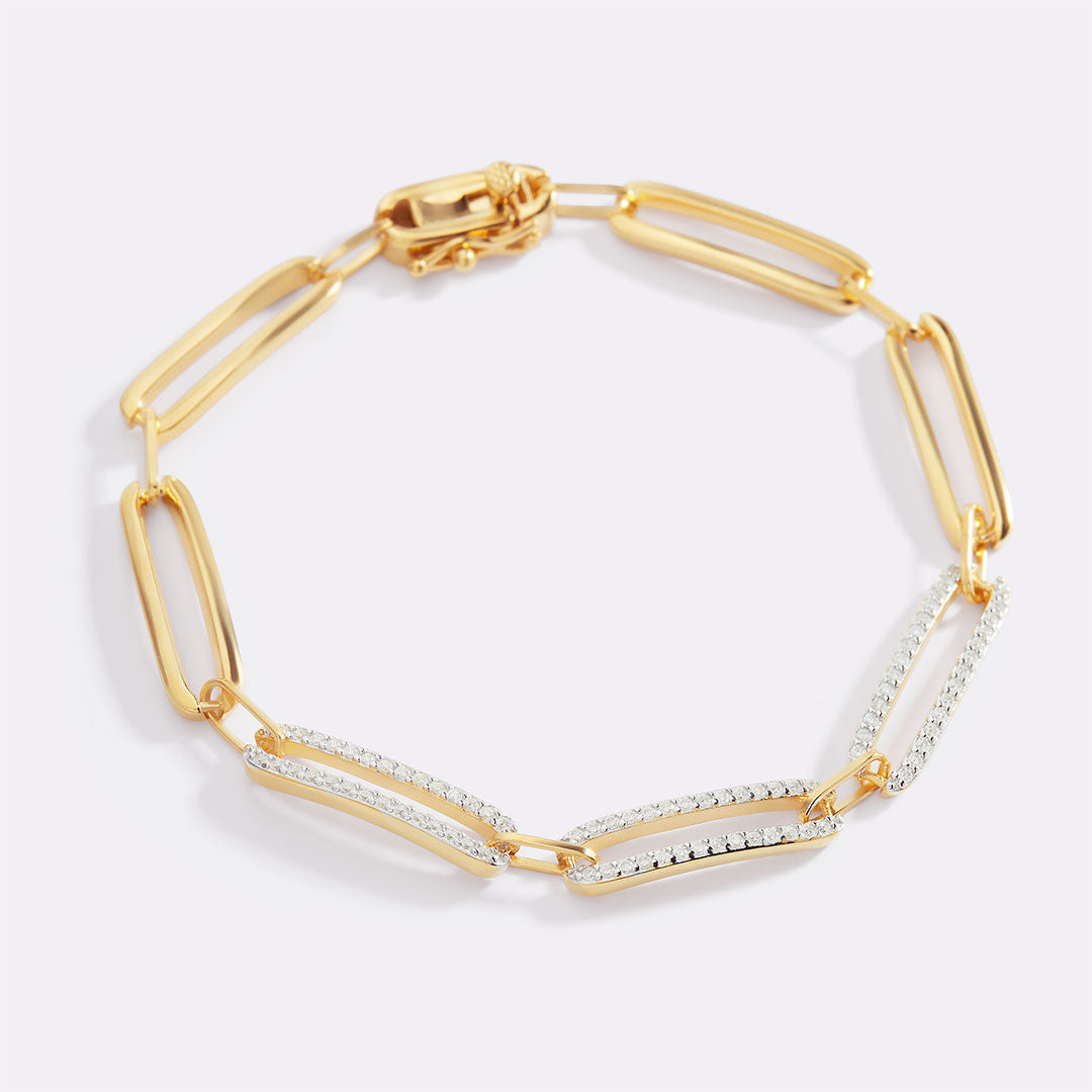 Bracciale a catena con diamanti pavé