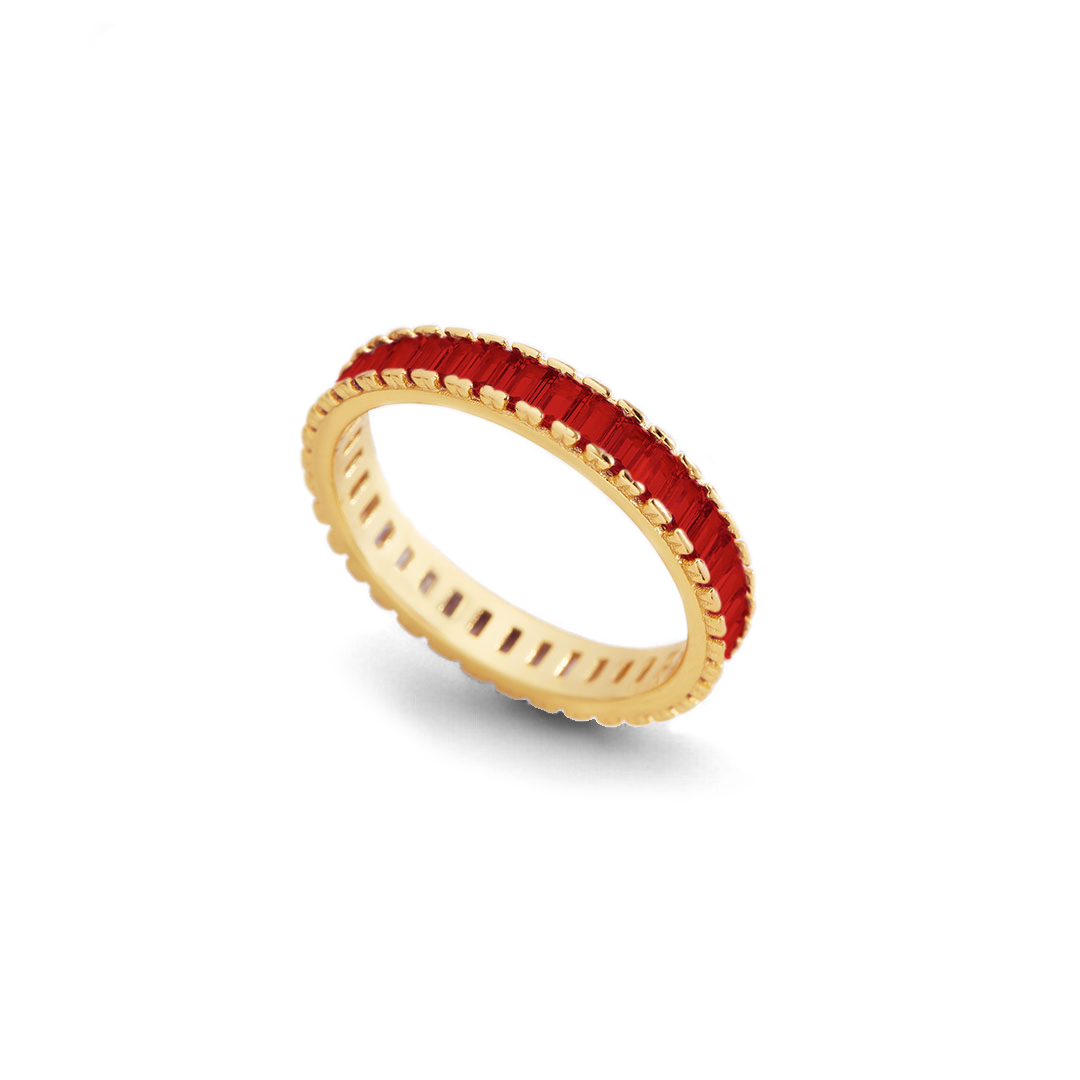 Baguette Birthstone Eternity Band ring — Vanny Jewels