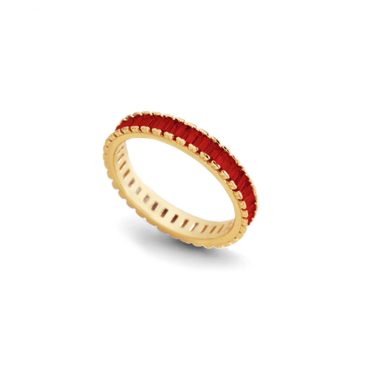 Baguette Birthstone Eternity Band ring — Vanny Jewels