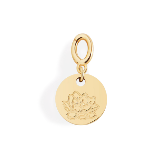 Engraved Birth Flower Disc Charm — Vanny Jewels