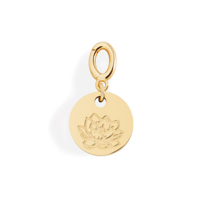 Engraved Birth Flower Disc Charm — Vanny Jewels