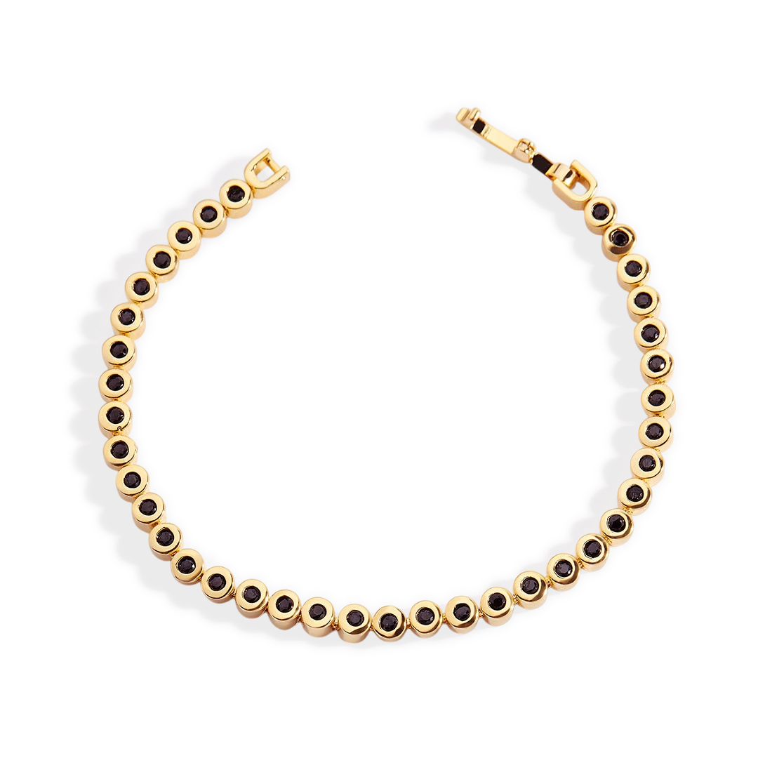 Black Gemstone Bracelet in 14k Gold — Vanny Jewels