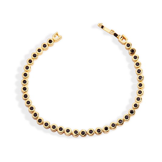 Black Gemstone Bracelet in 14k Gold — Vanny Jewels