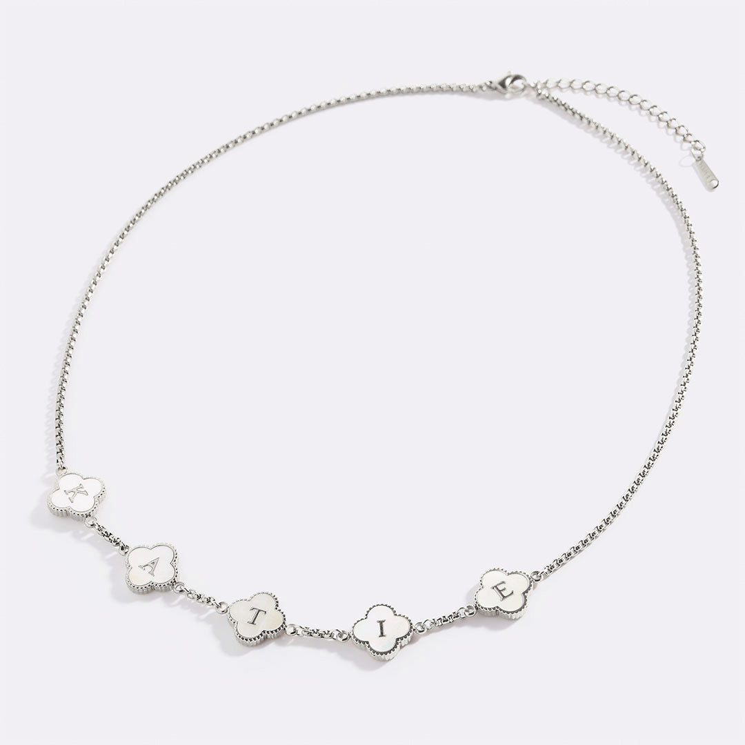 Clover Custom Name Necklace in 925 sterling silver